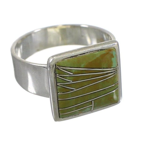 Turquoise Southwestern Silver Ring Size 7 YX86564